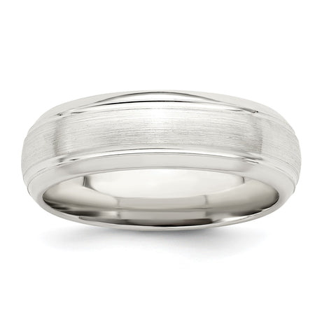 Sterling Silver Beveled Edge, Comfort Fit wedding band ring