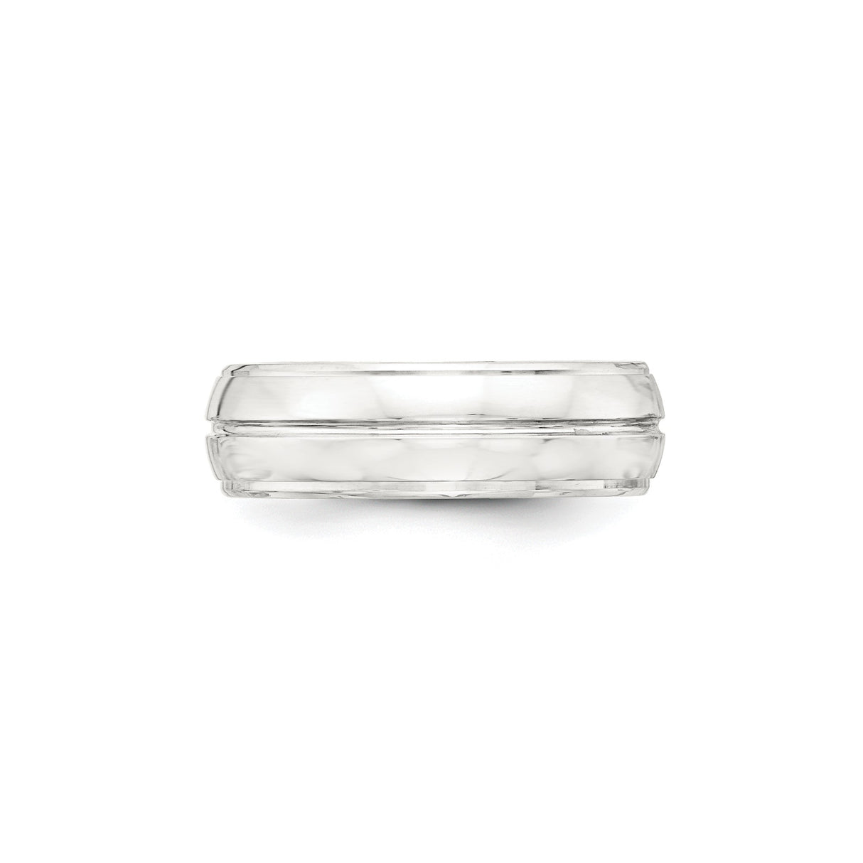 Sterling Silver Domed wedding band ring detail view