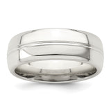 Sterling Silver Domed wedding band ring