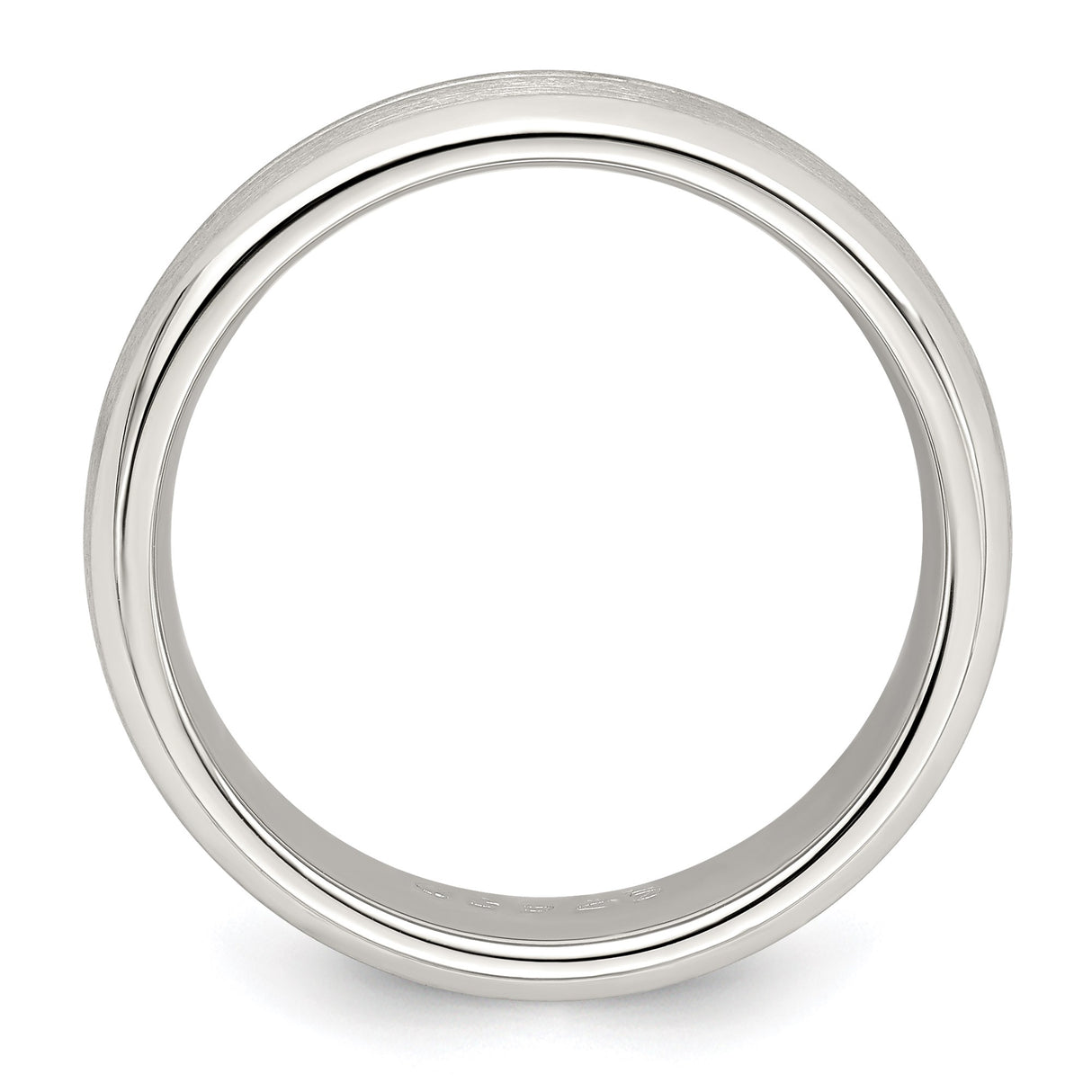 Sterling Silver Brushed, Domed wedding band ring alternate angle