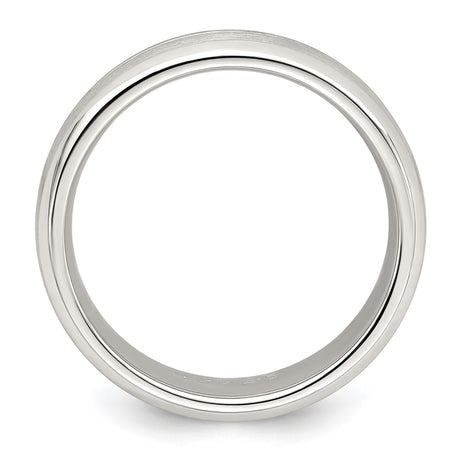 Sterling Silver Brushed, Domed wedding band ring alternate angle