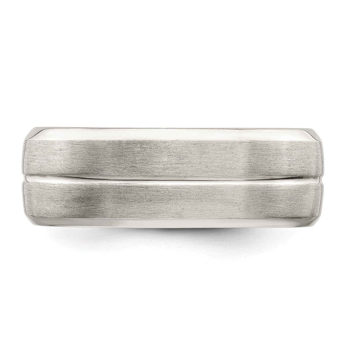 Sterling Silver Brushed, Domed wedding band ring detail view