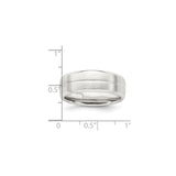 Sterling Silver Brushed, Domed wedding band ring shown for scale