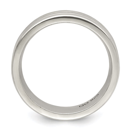 Sterling Silver Flat wedding band ring alternate angle