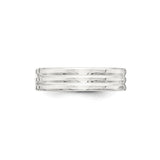 Sterling Silver Flat wedding band ring detail view
