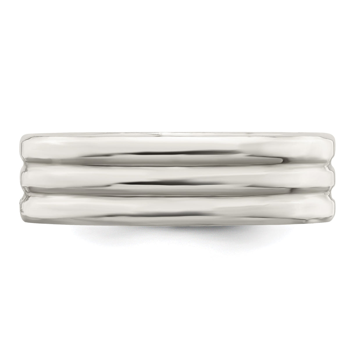 Sterling Silver Flat wedding band ring detail view