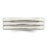 Sterling Silver Flat wedding band ring detail view
