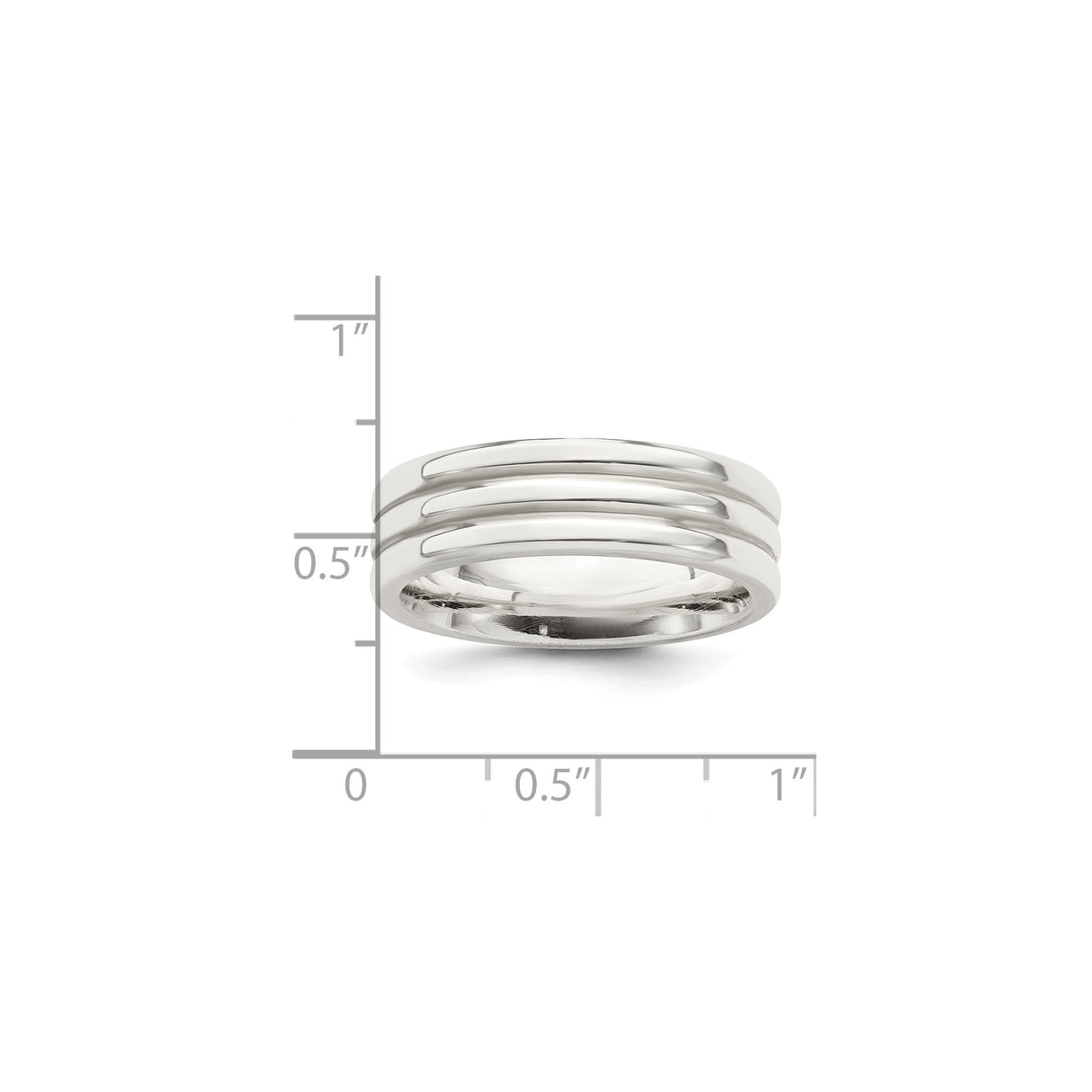 Sterling Silver Flat wedding band ring shown for scale
