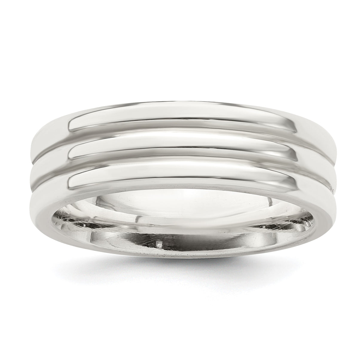 Sterling Silver Flat wedding band ring