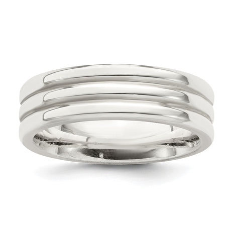 Sterling Silver Flat wedding band ring