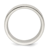 Sterling Silver Brushed, Flat wedding band ring alternate angle