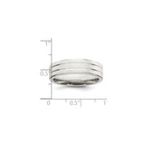 Sterling Silver Brushed, Flat wedding band ring shown for scale