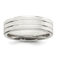Sterling Silver Brushed, Flat wedding band ring