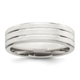 Sterling Silver Brushed, Flat wedding band ring