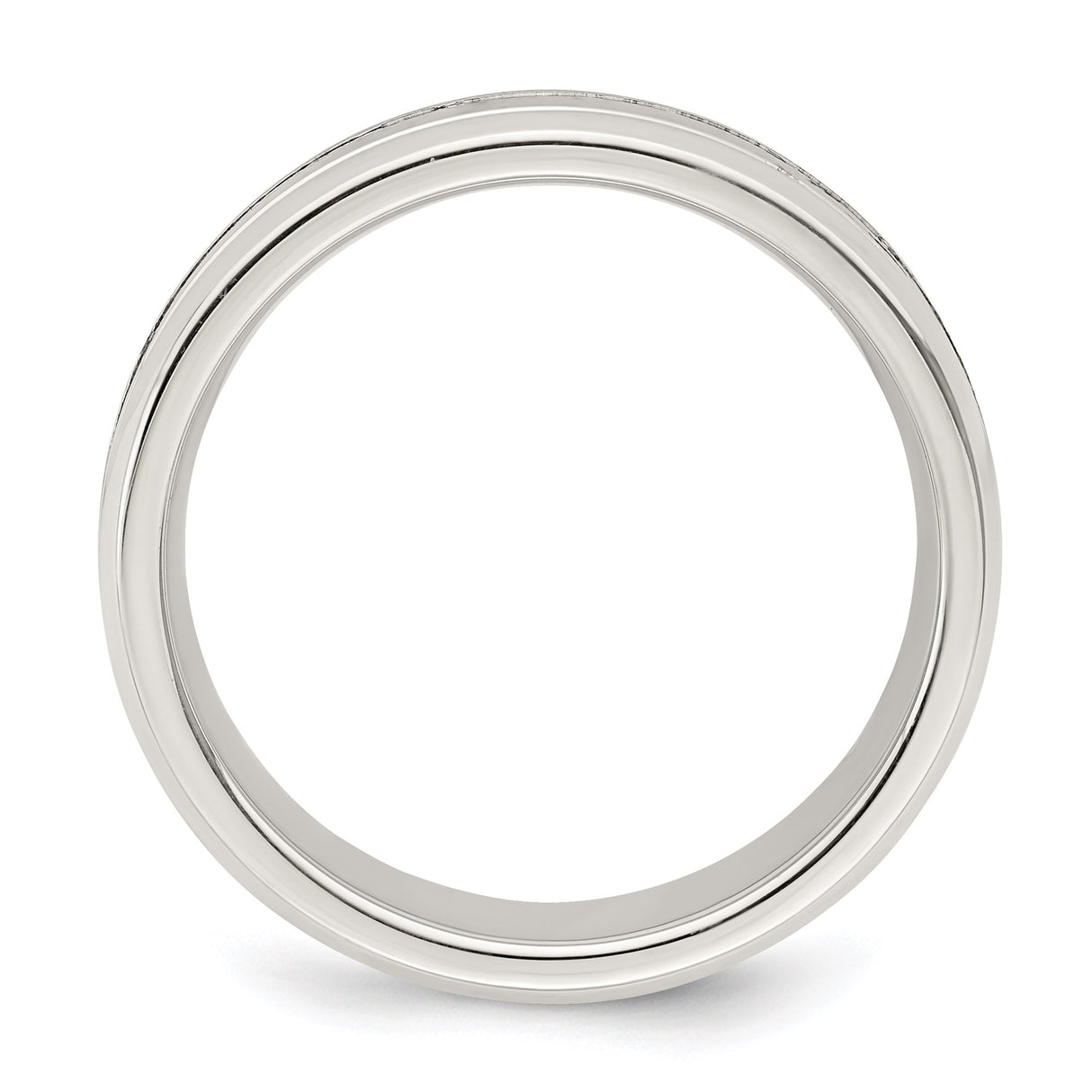 Sterling Silver Beveled Edge, Flat wedding band ring alternate angle
