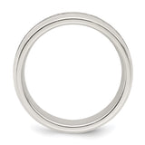 Sterling Silver Beveled Edge, Flat wedding band ring alternate angle