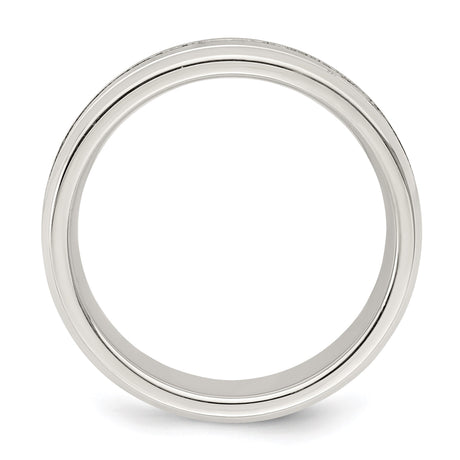 Sterling Silver Beveled Edge, Flat wedding band ring alternate angle