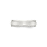 Sterling Silver Beveled Edge, Flat wedding band ring detail view