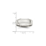 Sterling Silver Beveled Edge, Flat wedding band ring shown for scale