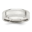 Sterling Silver Beveled Edge, Flat wedding band ring