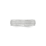 Sterling Silver Beveled Edge, Brushed wedding band ring detail view