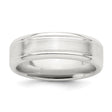 Sterling Silver Beveled Edge, Brushed wedding band ring