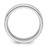 Sterling Silver Beveled Edge, Brushed wedding band ring alternate angle