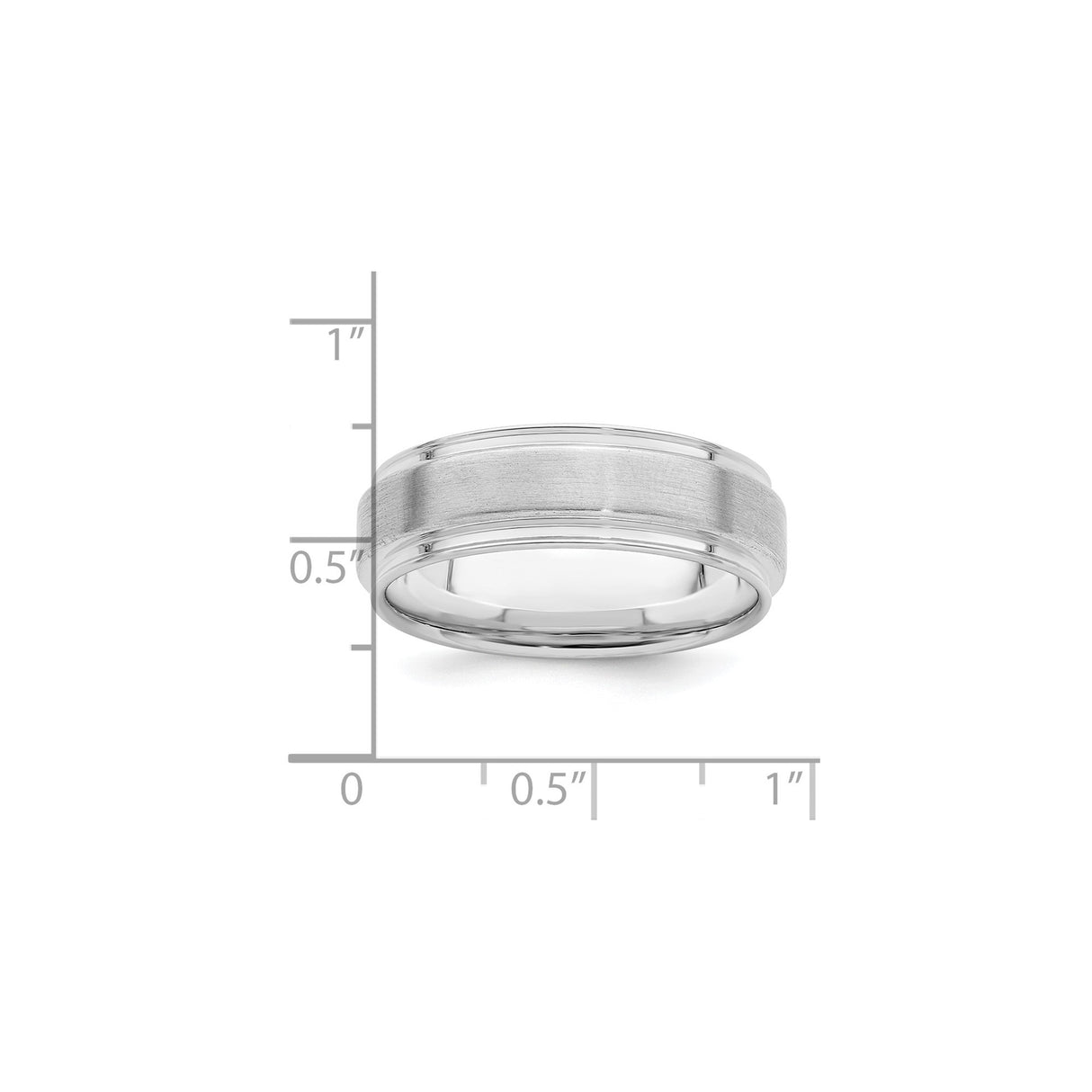 Sterling Silver Beveled Edge, Brushed wedding band ring shown for scale