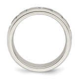 Sterling Silver Beveled Edge, Flat wedding band ring alternate angle