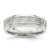 Sterling Silver Beveled Edge, Flat wedding band ring