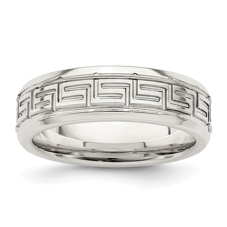 Sterling Silver Beveled Edge, Flat wedding band ring