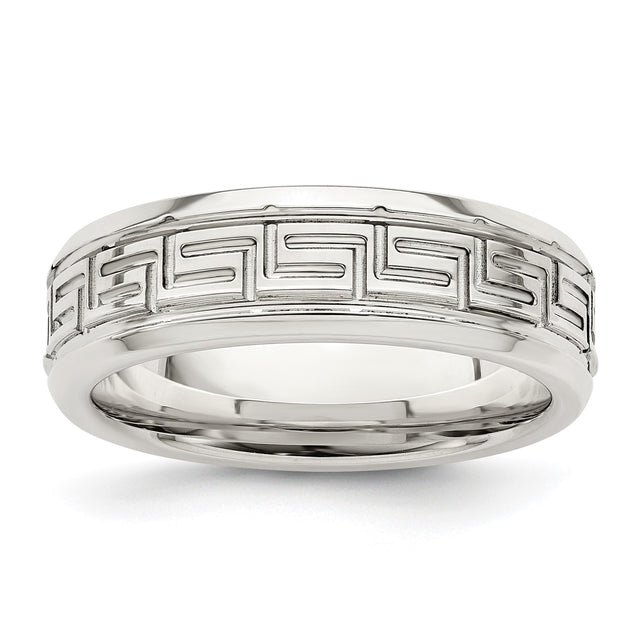 Sterling Silver Beveled Edge, Flat wedding band ring
