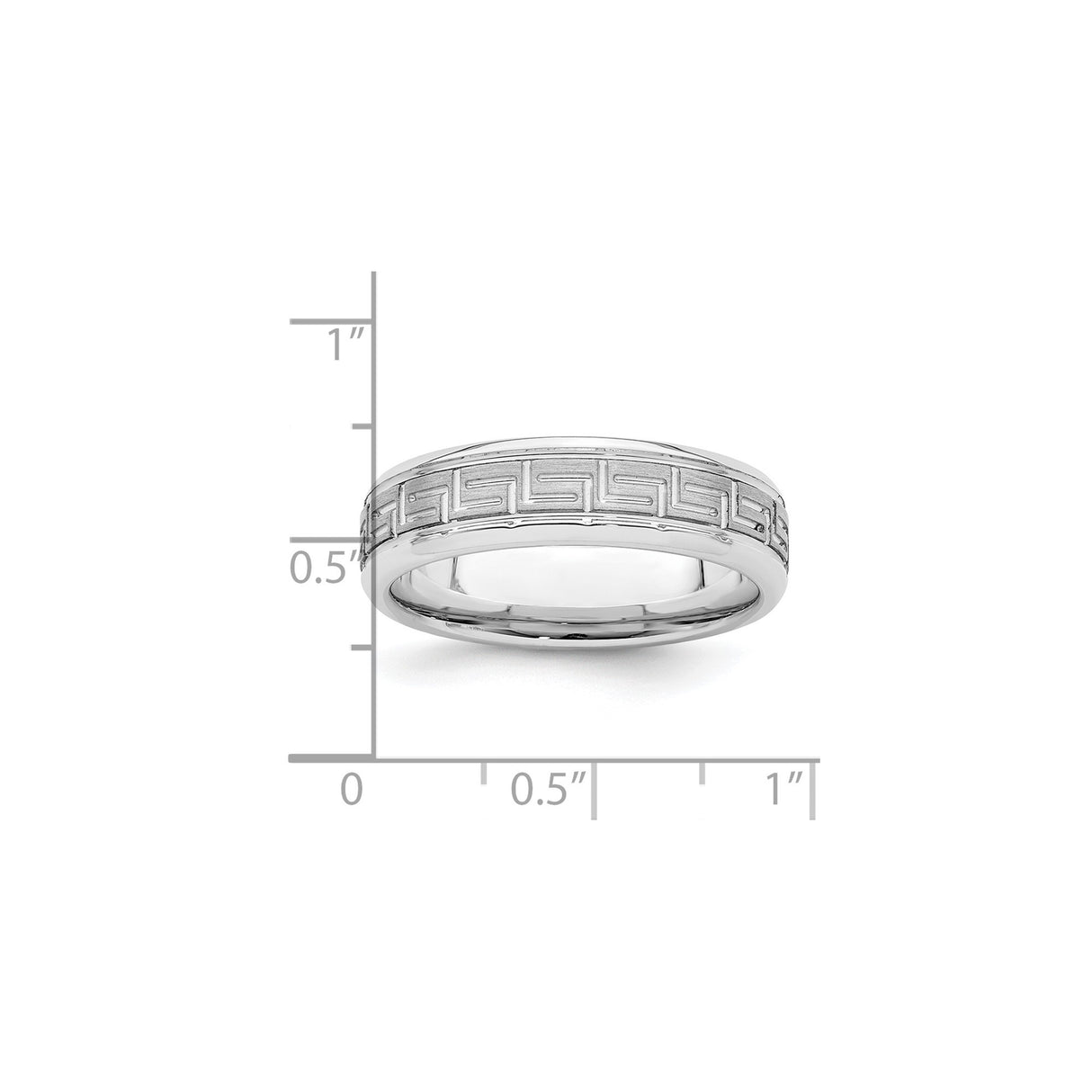 Sterling Silver Brushed wedding band ring shown for scale