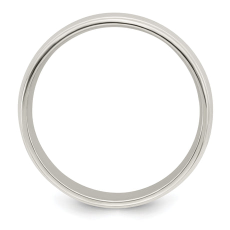 Sterling Silver Milgrain, Domed wedding band ring alternate angle