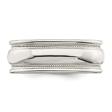 Sterling Silver Milgrain, Domed wedding band ring detail view