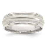 Sterling Silver Milgrain, Domed wedding band ring