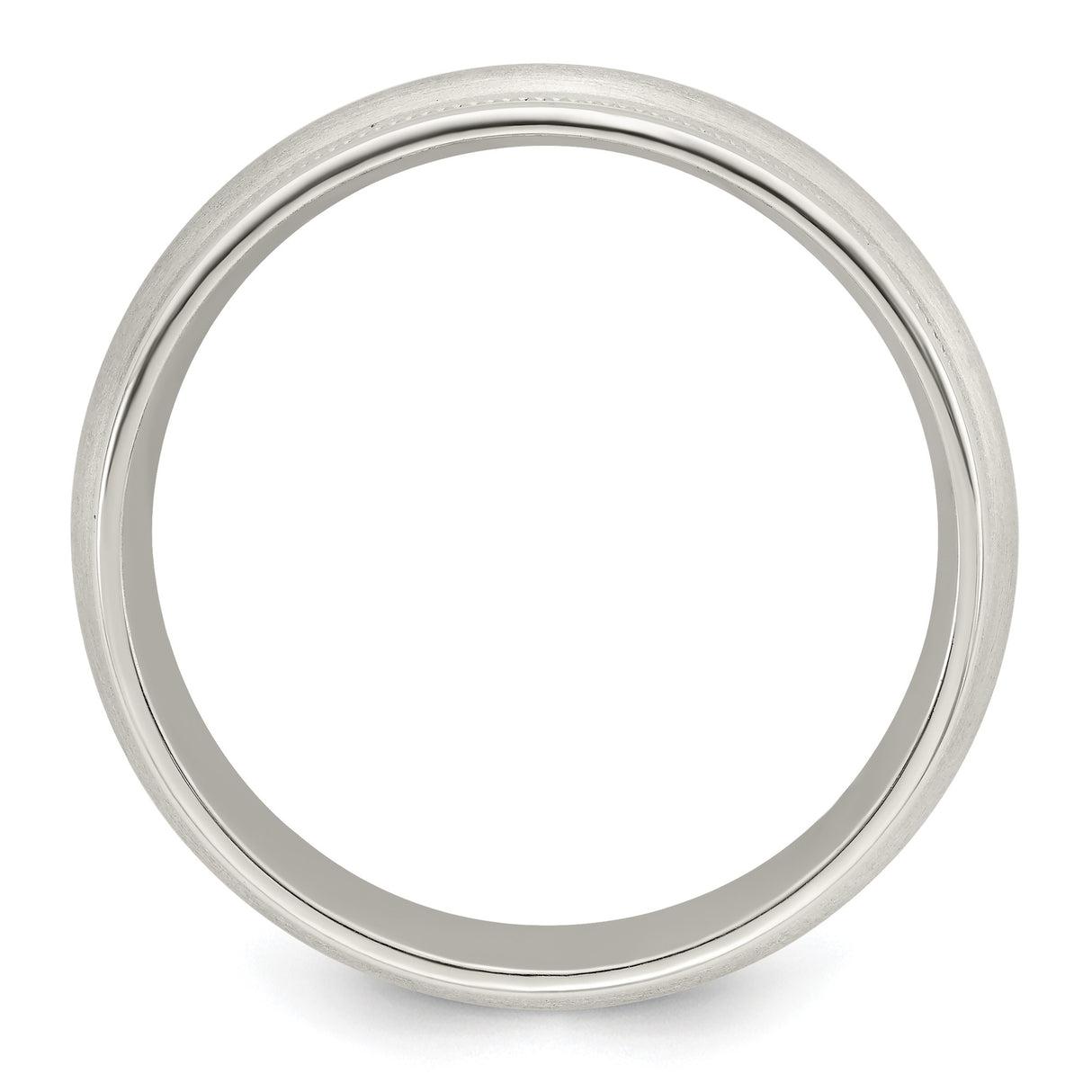 Sterling Silver Milgrain, Brushed wedding band ring alternate angle