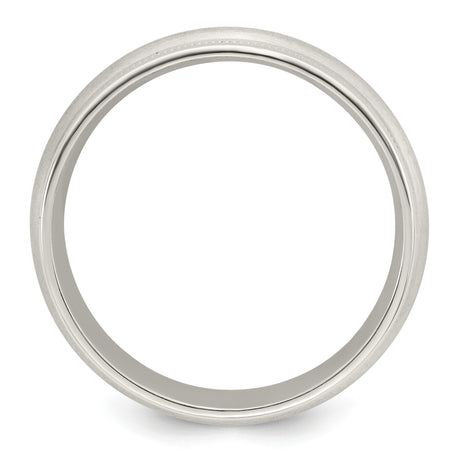 Sterling Silver Milgrain, Brushed wedding band ring alternate angle