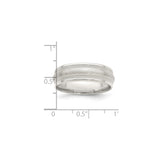 Sterling Silver Milgrain, Brushed wedding band ring shown for scale