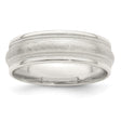 Sterling Silver Milgrain, Brushed wedding band ring