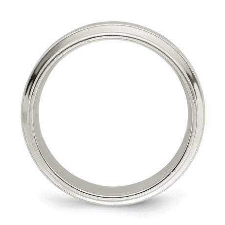 Sterling Silver Flat wedding band ring alternate angle
