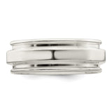 Sterling Silver Flat wedding band ring detail view