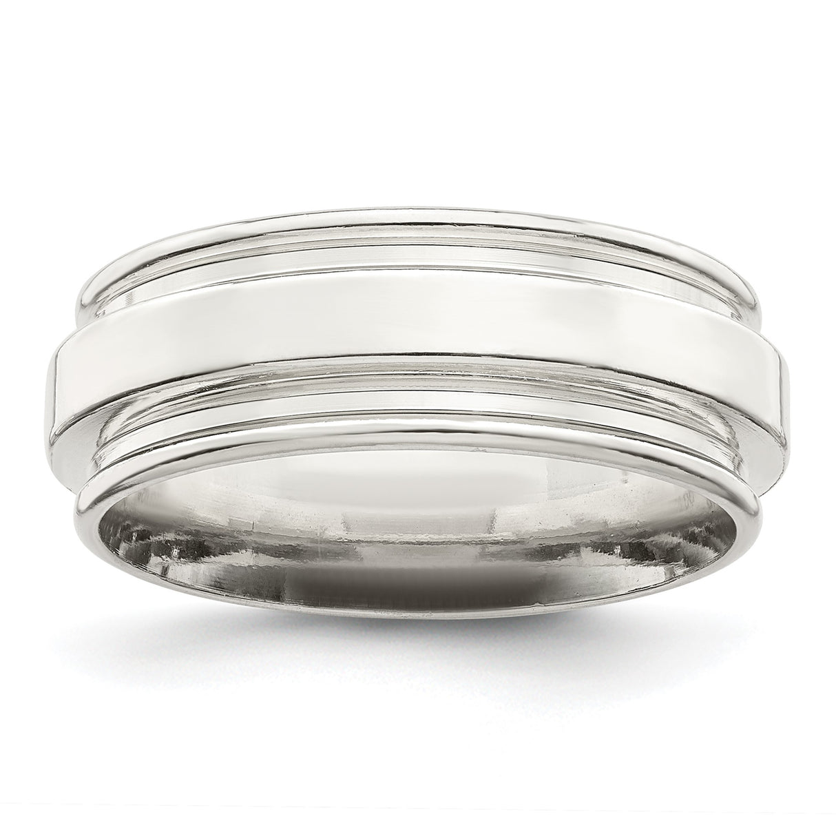 Sterling Silver Flat wedding band ring