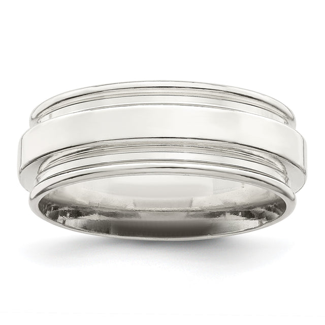 Sterling Silver Flat wedding band ring