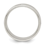 Sterling Silver Milgrain, Beveled Edge wedding band ring alternate angle