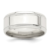 Sterling Silver Milgrain, Beveled Edge wedding band ring