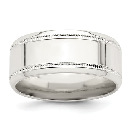 Sterling Silver Milgrain, Beveled Edge wedding band ring