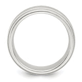 Sterling Silver Milgrain, Beveled Edge wedding band ring alternate angle