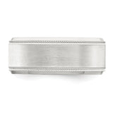 Sterling Silver Milgrain, Beveled Edge wedding band ring detail view