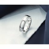 Sterling Silver Milgrain, Flat wedding band ring detail view